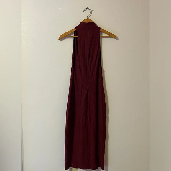 Reformation XS Womens Red Ribbed Knit High Neck Dress - Picture 5 of 8